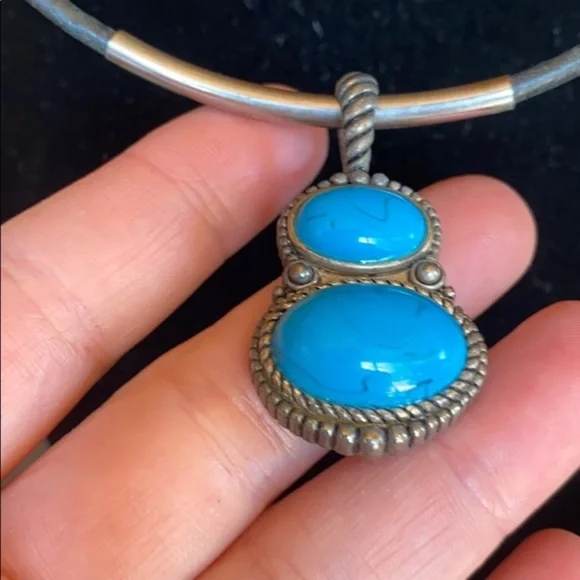 Turquoise Slider Pendant Statement Necklace